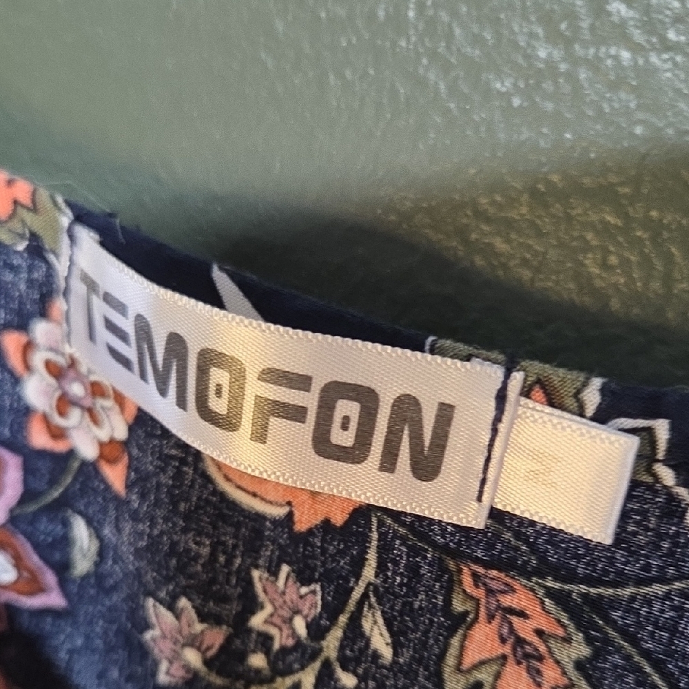 Temofon Floral Boho Mini Dress - Blue and Pink Lot Size M - Picture 3 of 5